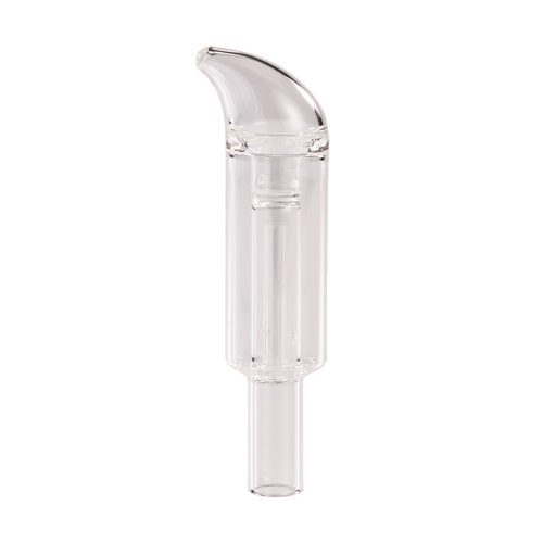 colored glass accessories curved mini bubbler clear front view